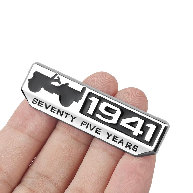 1941 Seventy Five Years Logo Metal Car Rear Trunk Emblem Stickers Side Body Decals For Jeep Grand Cherokee Wrangler Renegaed JPB Zx1
