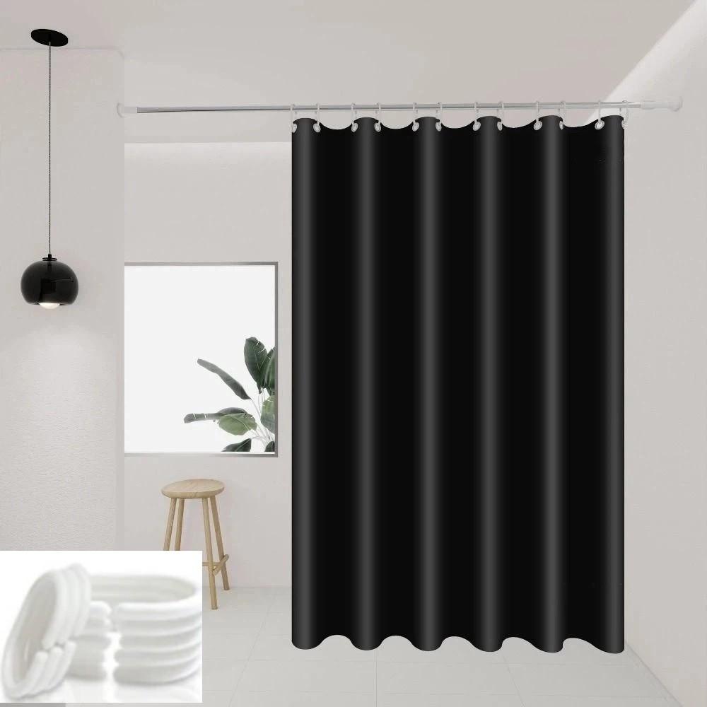 White Shower Curtain Solid Color Bath Curtain Lightweight Bathroom Curtain  Bathtub
