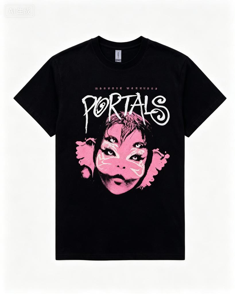 2026 New Summer Melanie Martinez Portals Tour T Shirt Anime Kawaii Teeshirt Short Sleeve Cartoon Cotton Tshirt High Quality