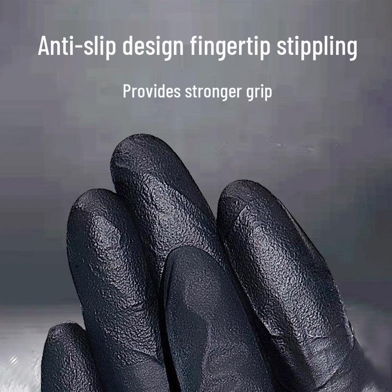 Inco Svarta Nitrilhandskar - Engångs, Slitstarka, Perfekta för Tatuering och Mekanikerarbete.