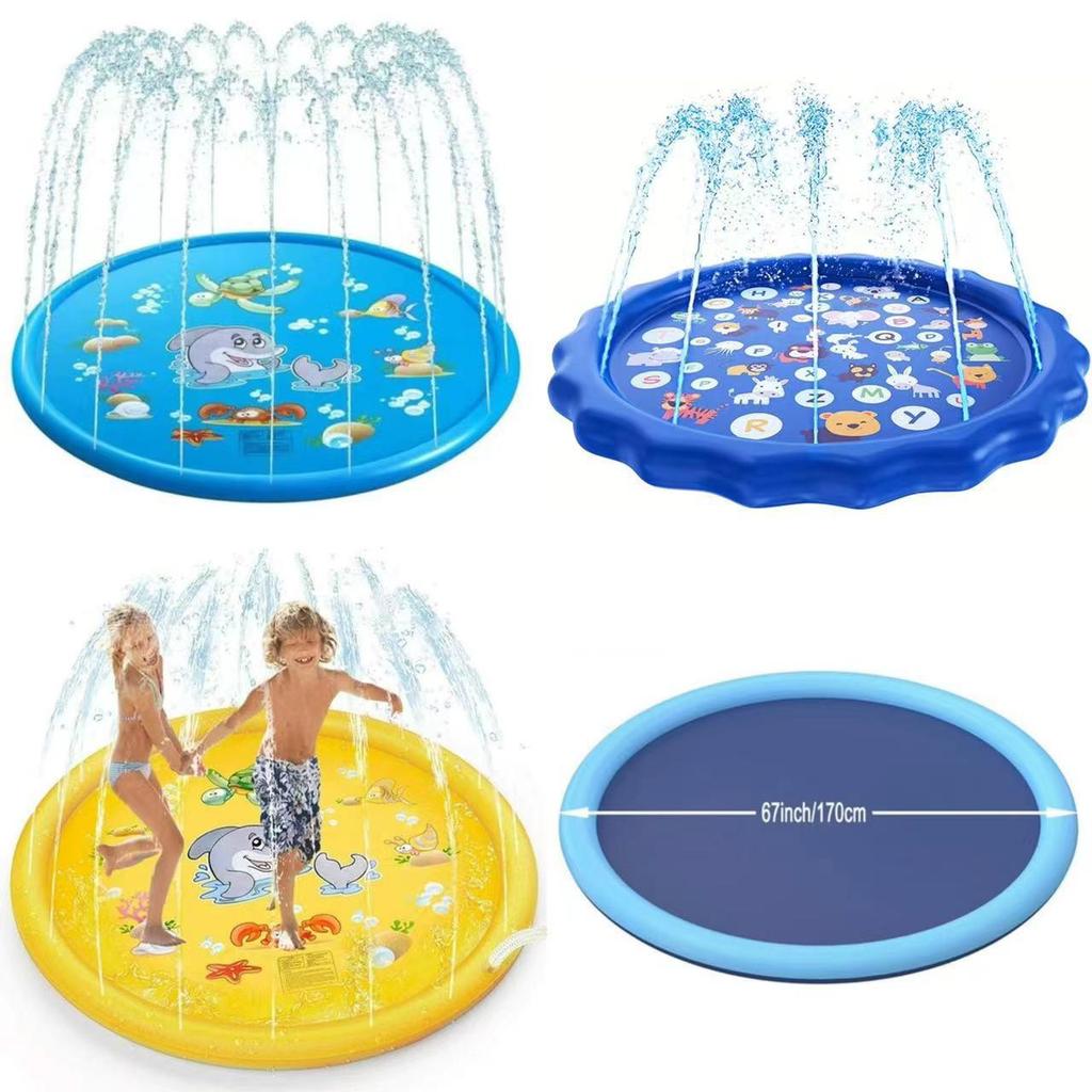 PVC Letter Dolphin Sprinkler Pad for Kids & Pets - Outdoor Water Play Mat