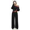New Autumn and Winter Casual Loose Round-neck Long-sleeved Sweatshirt and Long Pants Set for Women