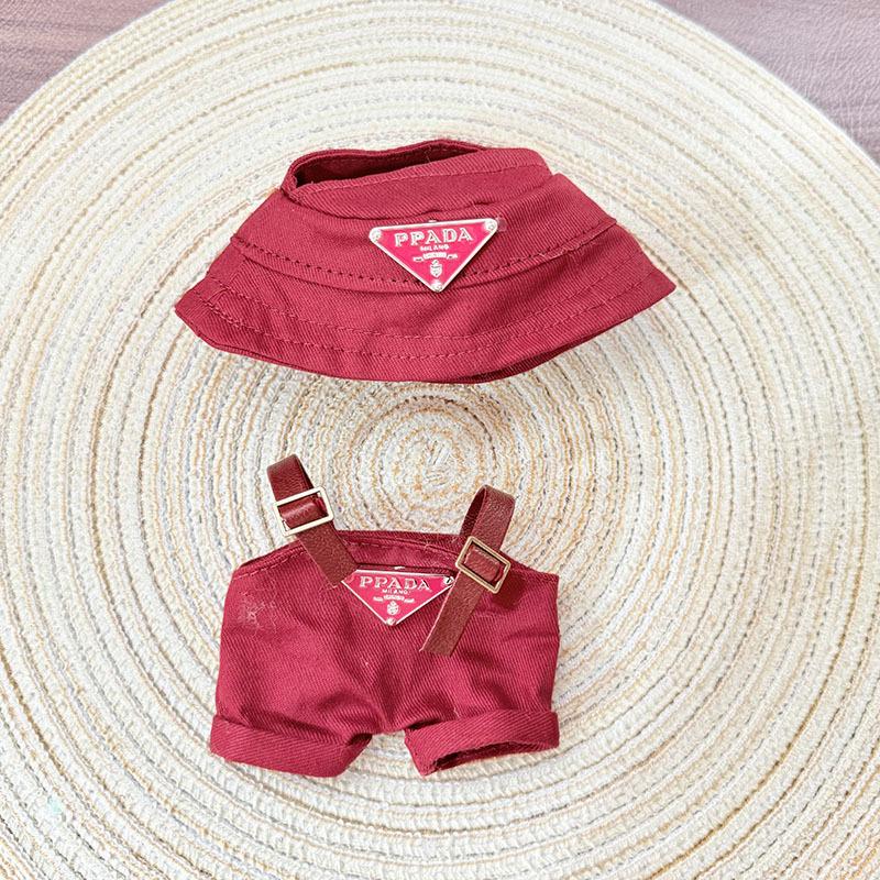 17cm Labubu Doll's Clothes Denim Four Leaf Clover Set Outfit Accessories Clothing DIY Kids Gift Sweet Princess (Excluding Dolls)