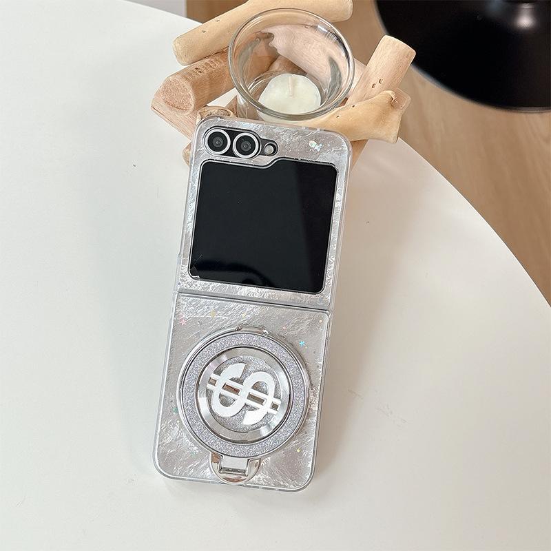 

Чохол для телефону Samsung Zflip7 Flip зі складаним екраном W24flip з кільцем, дзеркальний, з зображенням долара, золота монета, метелик For Samsung ZFlip7