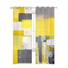Oil Painting Style Abstract Geometric Yellow Drapes Bedroom Window Curtain Living Room Sheer Curtains Curtain Panels
