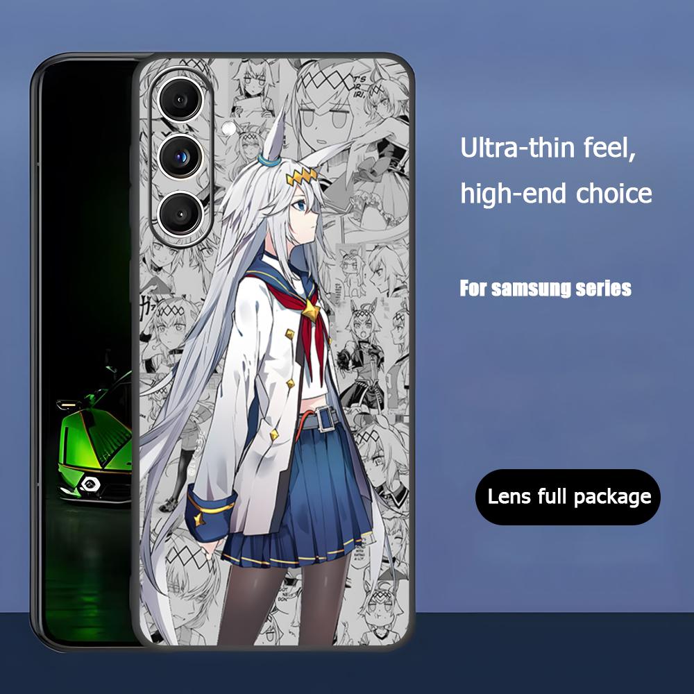 Game Uma Musume Pretty Derby Phone Case For Samsung Galaxy S25 S24 S23 S22 S21 S20 Plus Ultra Note20 Soft Black