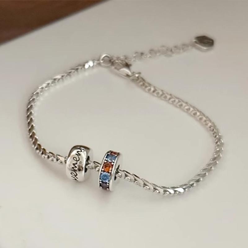 foxanry Pulseira multicolorida de zircônia para mulheres, casais, vintage, geométrica simples, festa de aniversário, acessórios de joias, presentes