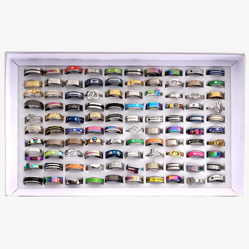 Trendy Star Mixed Style Titanium Steel Ring - 1.2 Thick Stainless Steel