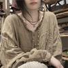 Johnature Women Vintage Shirts Tops Long Sleeve Chinese Style Blouses Button Solid Color Women Shirts