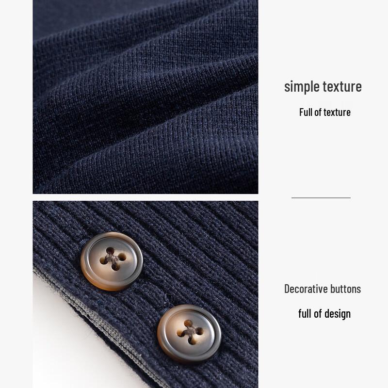 Luotz Men's Thick Winter Round Neck Wool & Cashmere Sweater