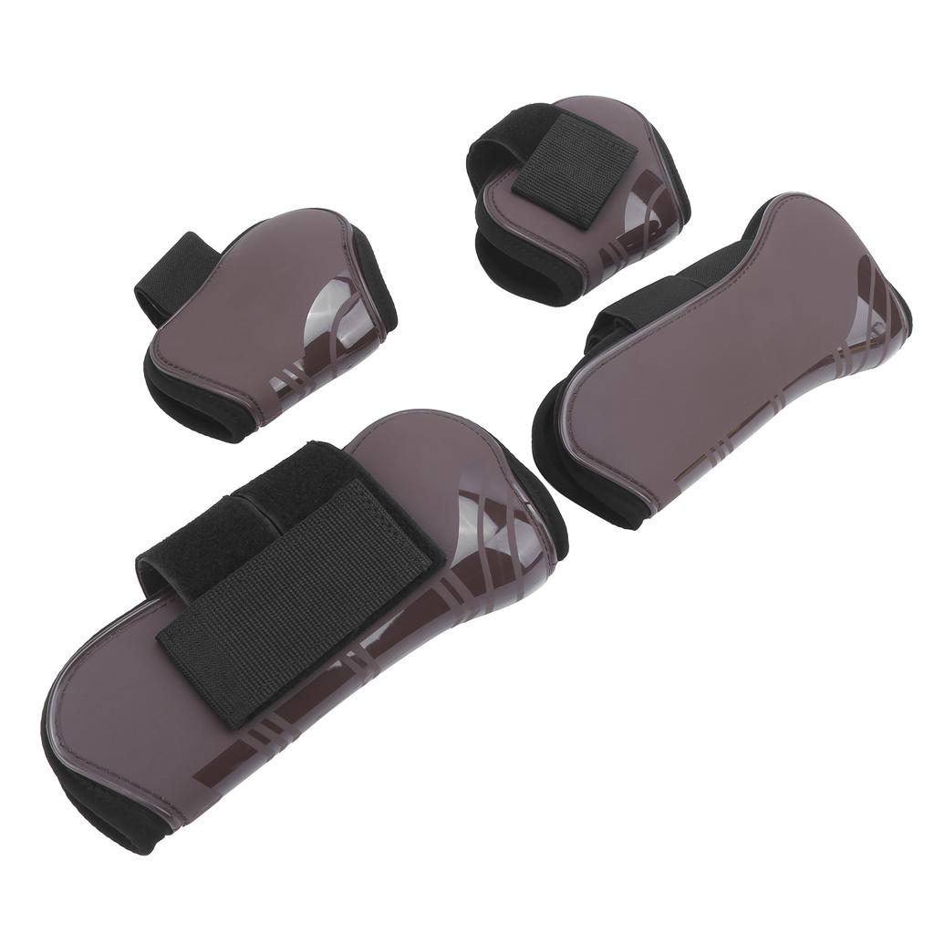 1Set Horse Tendon Boots PU Elastic Thickened Adjustable Horse Leg Protector with Nylon Hook