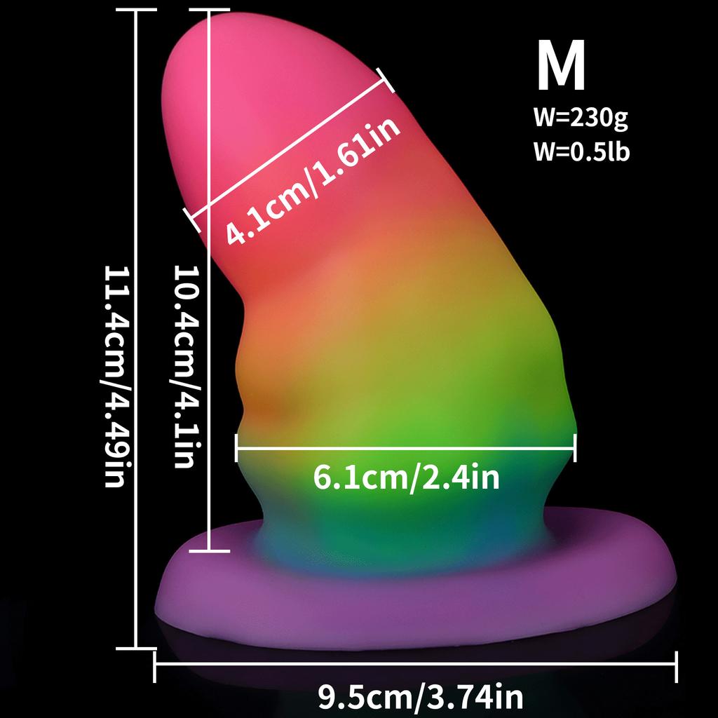 Colorful Mixed Color Shit Butt Plug Luminous Boxing Anal Anal Dilatation Device Liquid Silicone Soft Masturbation Sex Product