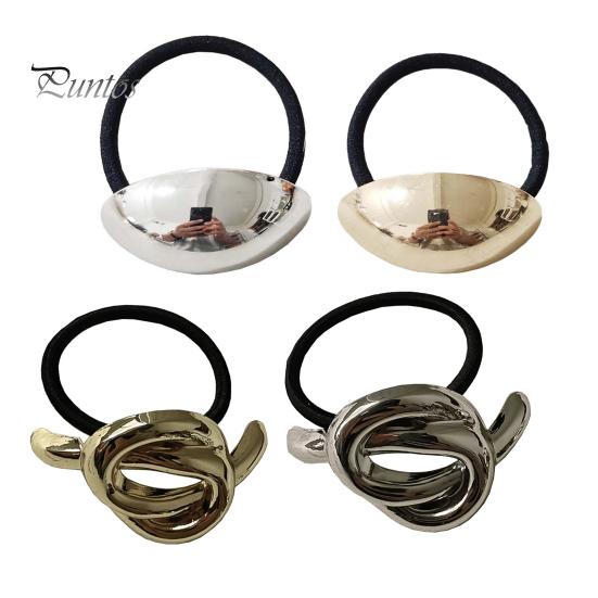 

4 шт. металлические резинки для волос для девочек, геометрические эластичные веревки для волос, металлические черные повязки на голову, держатели для хвостиков, женские аксессуары для волос B