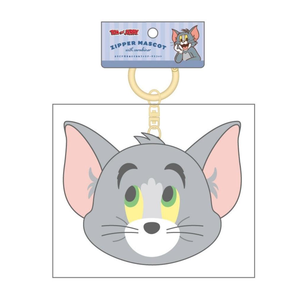 Tees Factory Tom and Jerry Plush Toy with Carabiner, Zipper Mascot, "Stomp FaceTuffy," Approx. H110xW150xD45mm (TJ-5546750TF)