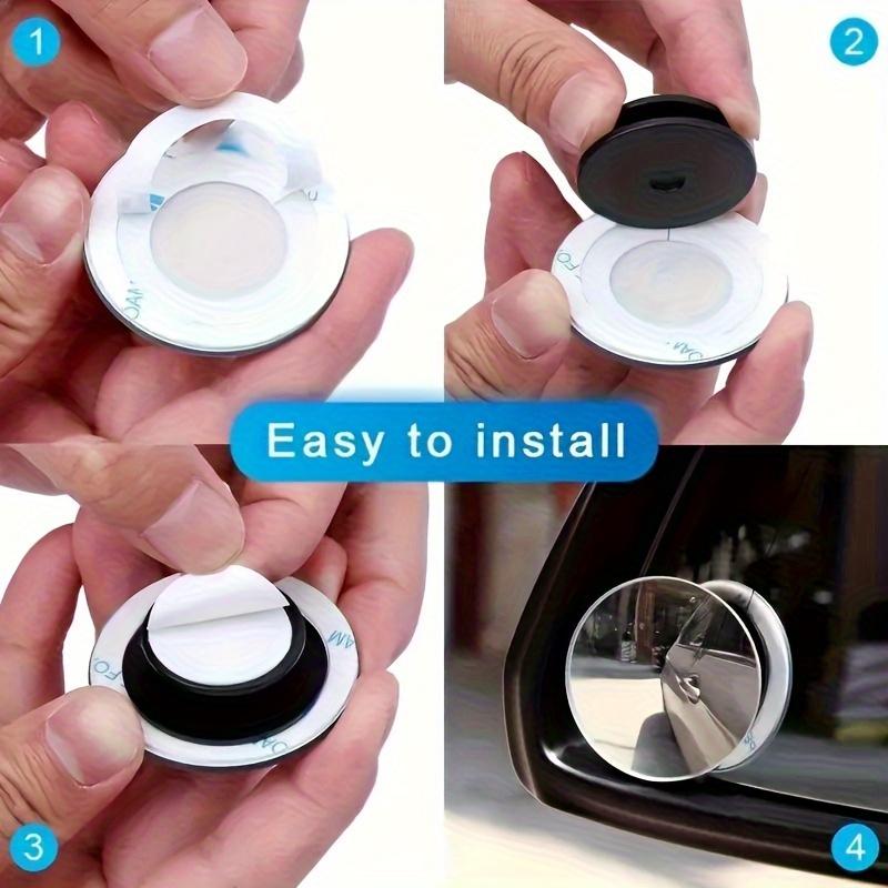 2Pcs 360° Rotating Car Blind Spot Mirror Round Adjustable Car Rearview Sucker Mirror Convex Wide Angle Rearview Auxiliary Mirror
