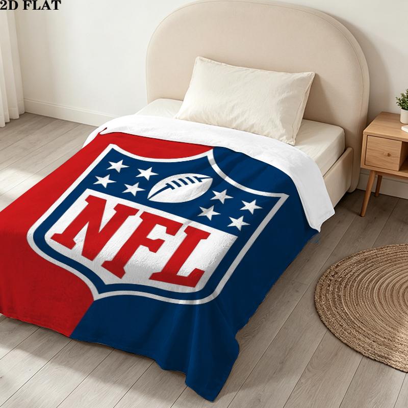 National Football League Print Flannel Blanket, High Quality Comfortable for All Seasons, Home Decor, Warmth and Comfort, Perfect for Christmas Gifts
