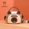 Color Blocking Fashionable Small Round Bag, Niche Design, Cute and Versatile, Hand Withdrawal, Single Shoulder Crossbody Bag
