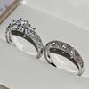 High Quality White Zircon Couple Stackable Rings Wedding Party Engagement Ring Jewelry Gift for Women Anniversary