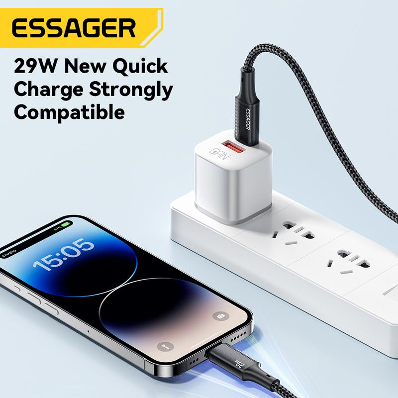 Essager USB C Cable For iPhone 14 13 12 11 Pro Max Xs Plus 29W Fast Charging Cable Type C To Lighting Date Wire For iPad Macboo