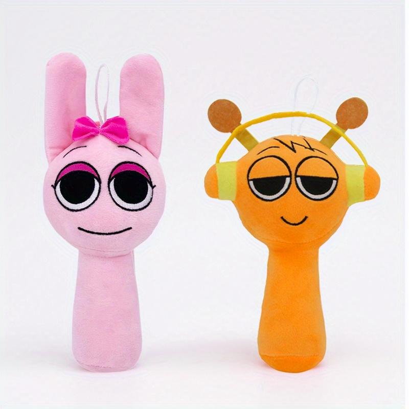 

2 шт. Плюшевая ритм-бокс Sprunki, Оранжевая и розовая плюшевая игрушка с культовыми персонажами из популярных мультфильмов 2pcs