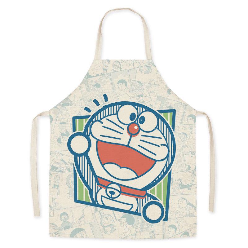 Doraemon Cartoon Cute Apron for Home Kitchen, Supermarket, Catering, Milk Tea Shop Workwear