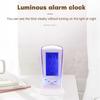 1Pcs White 510 Mini Small Alarm Clock Led Luminous Music Alarm Mute Lazy Electronic Clock with Temperature Alarm Clock