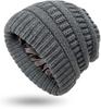 Womens Winter Warm Knitted Hat Satin Silk Lined Cable Knit Beanie Chunky Slouchy Skull Cap