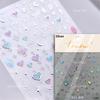 Lovely Strawberry Cherry Bowknot Lace Crystal Rhinestone Line Rococo Chic Adhesive Nail Art Sticker Manicure Decals