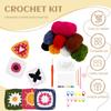 Crochet Kit for Beginners Crochet Starter Kit with 8 Yarns Complete Cup Mat Knitting Crochet Supplies with Step by Step Video