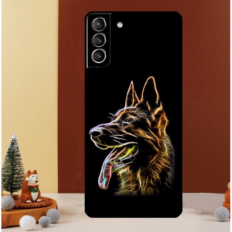 

German Shepherd Dog Cartoon Case For Samsung Galaxy S25 S26 Ultra S21 S22 S20 S23 S24 Ultra S10 Plus S25 FE Cover Funda Galaxy S25 Plus