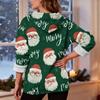 Women's Fashionable Casual Long-Sleeved Christmas Print Fleece-Lined Thick Hooded Sweatshirt