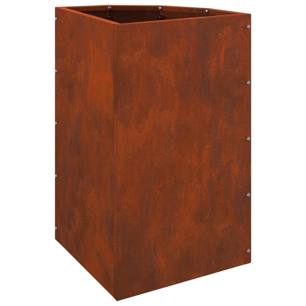 Floreira de Canto Enferrujada 30 x 30 x 50 cm Aço Resistente às Intempéries