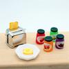 1/12 Realistic Miniature Toaster and Jam Set for Dollhouse Enthusiasts and Collector Kitchen Scene Displaying Accessory