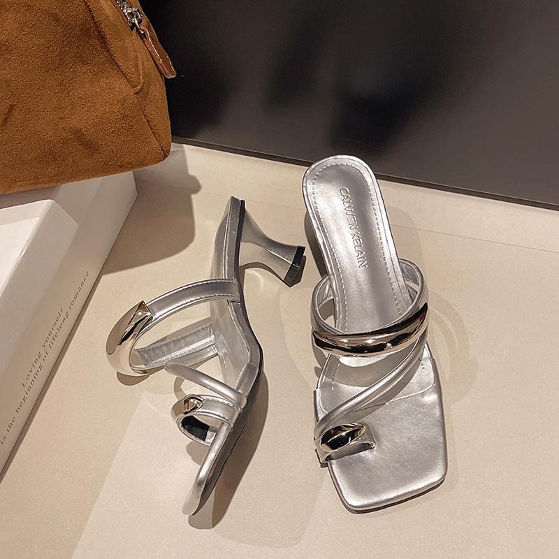 Fashion Women High Heel Sandals Summer New Fashion Square Toe Open Toe Women Elegant Casual Comfortable Black High Heel Sandals