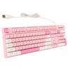 104-Key USB Wired Keyboard, Cute Gaming Keyboard with Vibrant Tri-Color Keycaps, 12 Multimedia Function Keys for OS X (PINK)