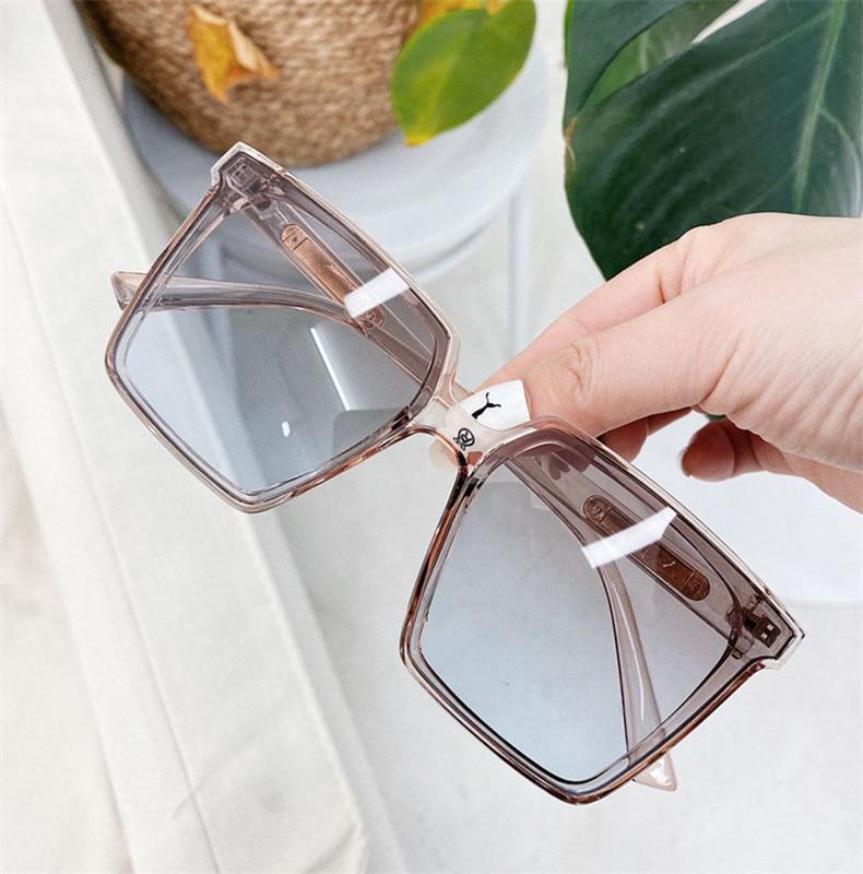 Neue Vintage Quadrat Übergroße Sonnenbrille Frauen Männer Marke Designer Transparent Gradienten Sonnenbrille Großen Rahmen Brillen UV400