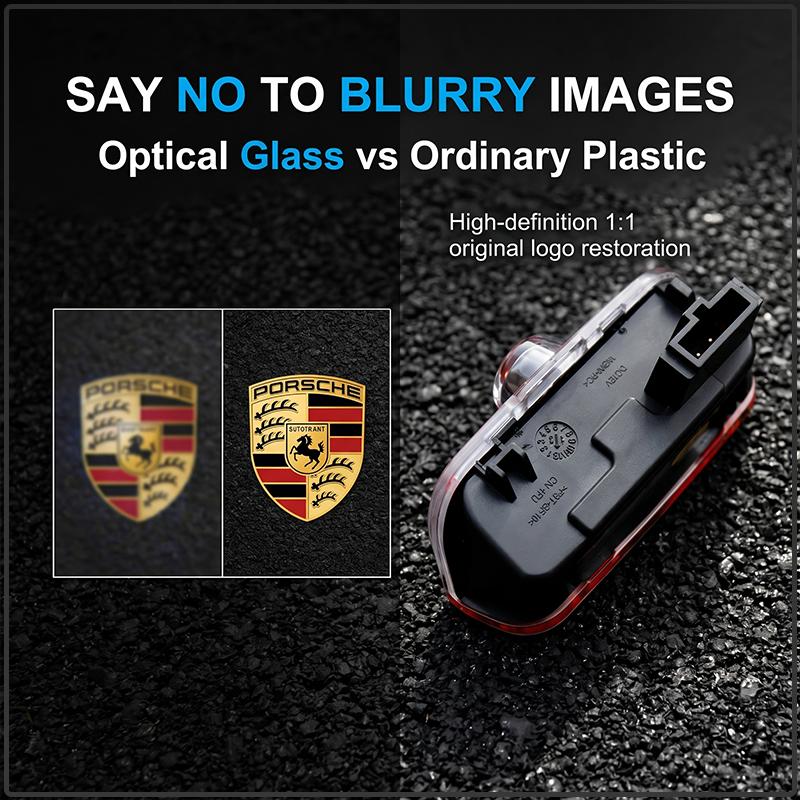 2 Pezzi Luci Portatili Wireless per Ombra Fantasma Portiera Auto Proiettore Logo di Benvenuto LED Lampada Per Porsche Boxster Cayenne Panamera Macan Cayman 911 918 996 917