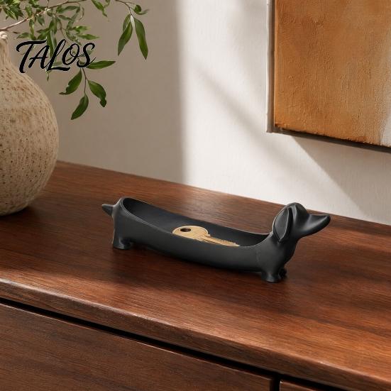 Moderní klíčenka do předsíně 3D tištěný jezevčík Úložný podnos Ozdoba, Dekorativní figurka, Kreativní ozdoba ve tvaru psa Stolní organizér pro