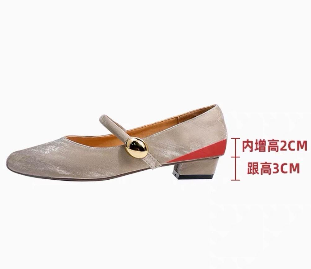 

Супермягкая овчина~ Французские одинарные туфли женские квадратные головки - красивые балетки на низком каблуке ретро туфли Мэри Джейн с пряжкой в одно слово 34