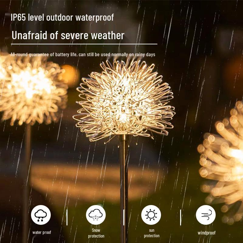 Solar Dandelion Lamp - Waterproof Outdoor Landscape Light with Ground Plug