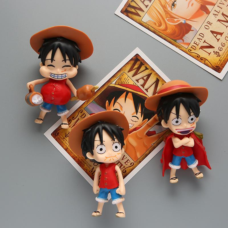 3Pcs Anime One Piece Figure Monkey D Luffy Three Expression Model Toy Gift Collection Aciton Figure PVC