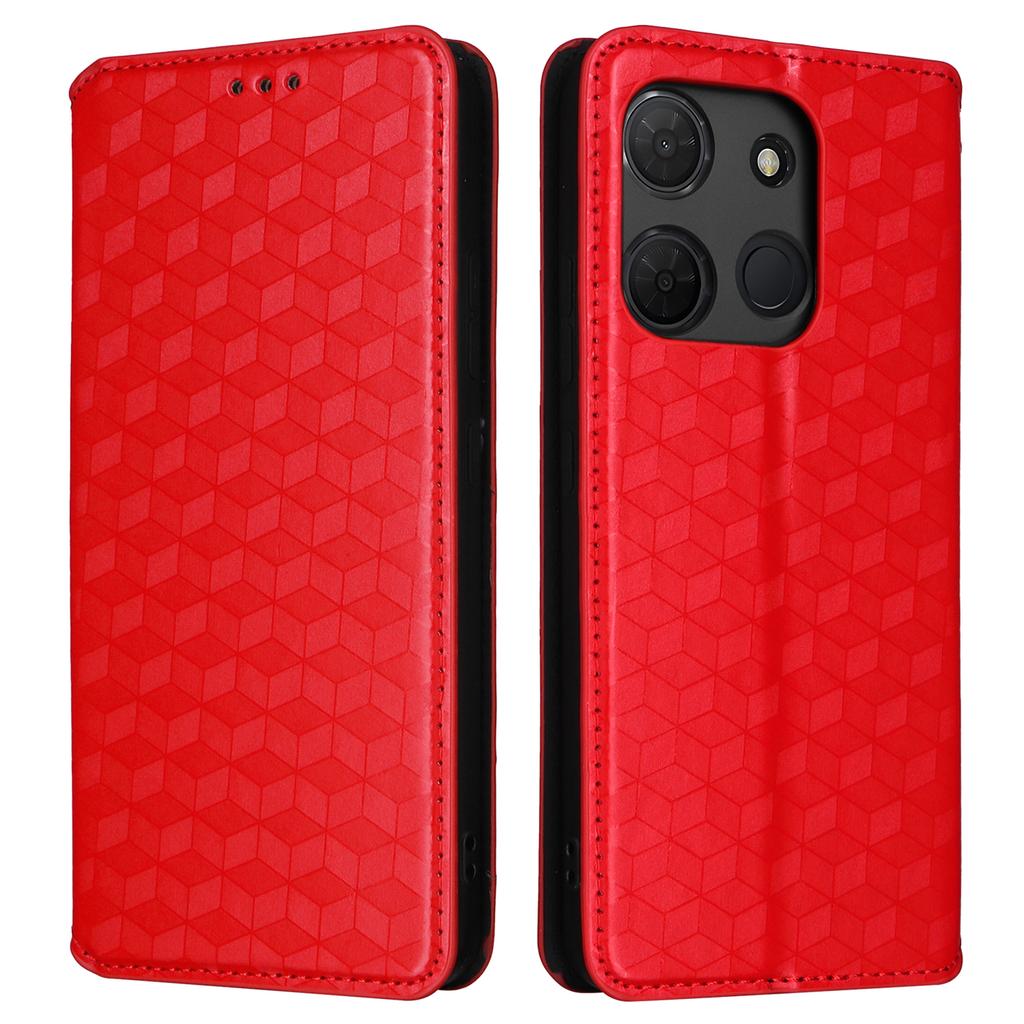 For TCL 503 Wallet Case Rhombus Imprinted Leather Phone Cover