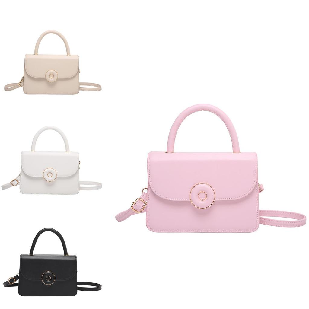 Korean Style Small Square Bag With Stitching Detail And Single Shoulder Strap