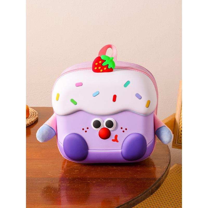 Kindergarten Student Schoolbags, Cartoon Cute Little Cake-shaped Boys' and Girls' Backpacks, Eggshell Children's Backpacks