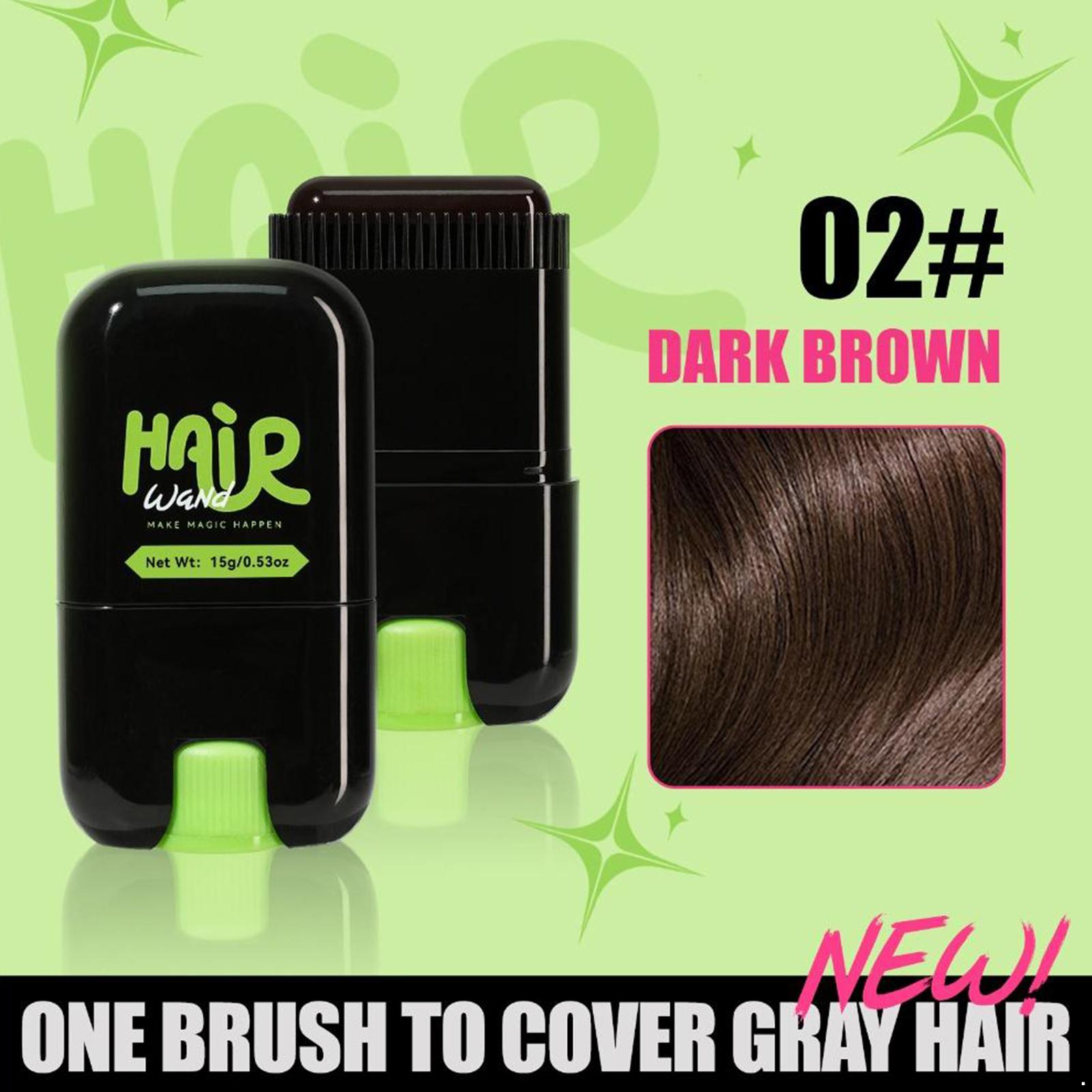 

Unisex Portable Hair Color Stick Waterproof Sweat Proof Quick Touch Up for Gray Hair Easy Application with Comb One Size