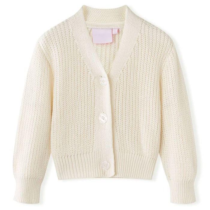 Cardigan bébé - vidaXL - 100% coton - Col V - Manches longues - Blanc neige
