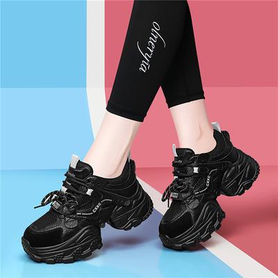 Shoes Autumn and Winter Thick Soles Increase Height Small Versatile and Comfortable Sports and Leisure Dad Women's Shoes