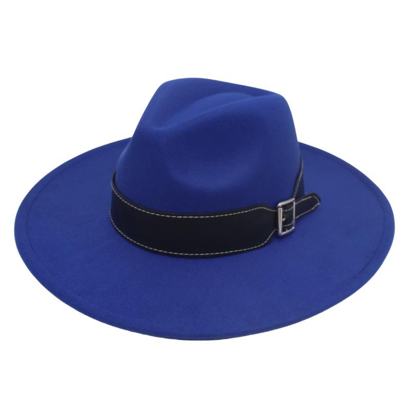 New Black Belt, Large Brim, High-End Clothing With Wholesale Men'S And Women'S Felt Woolen Top Hats
