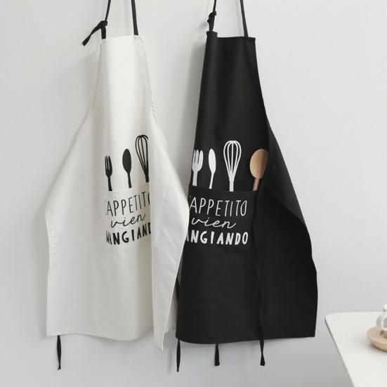 Modische Buchstabenschürzen, Taschendruck, Baumwolle, Antifouling, Küchenwerkzeug zum Kochen