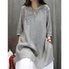 Spring Summer Retro Embroidered Shirt Loose Literary Leisure Mid-length Women's Top
